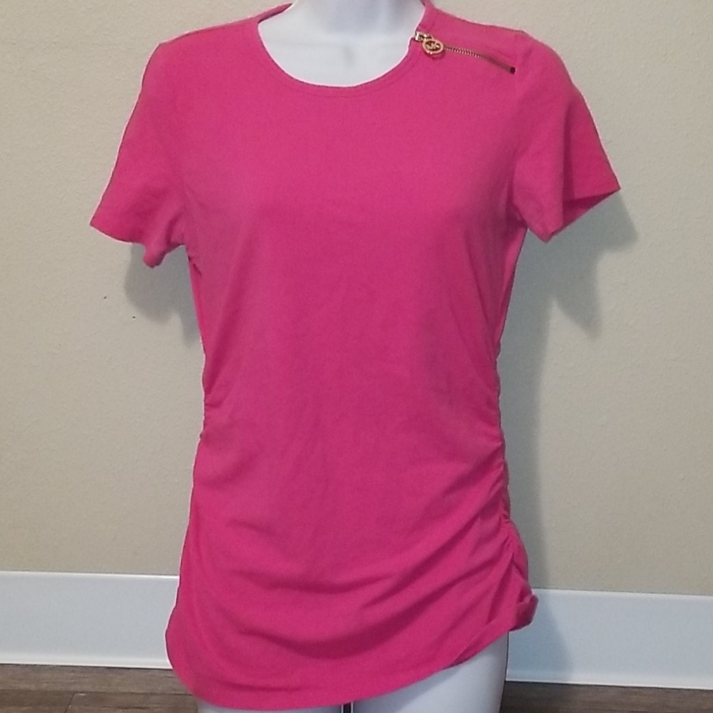 Michael kors tee pink shoulder zipper size S